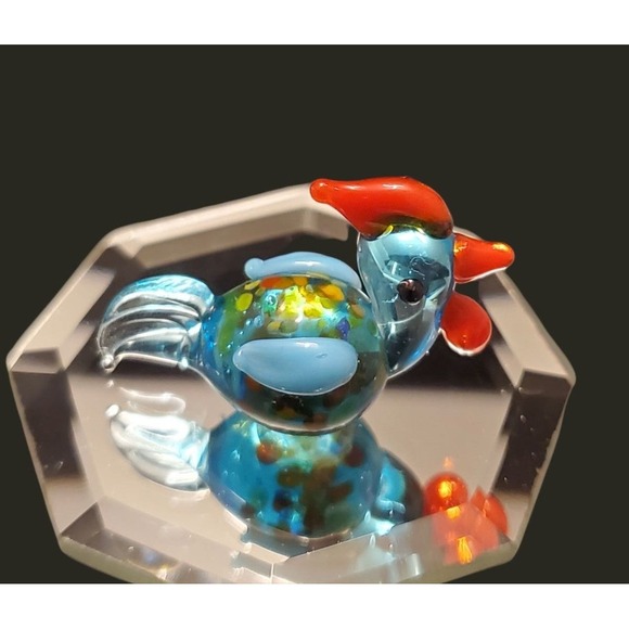 New! Blown Glass Miniature Rooster - Picture 3 of 4